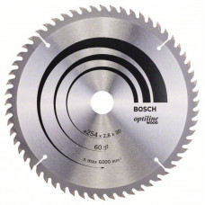 Пильный диск Optiline Wood 254 x 30 x 2,8 mm, 60