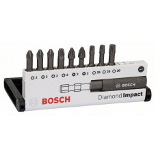 Набор из 10 насадок-бит Diamond Impact (смешанный) Diamond Impact, набор из 10 шт., 25 мм, PH/PZ/T