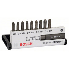 Набор из 10 насадок-бит Diamond Impact (смешанный) Diamond Impact, набор из 10 шт., 25 мм, PZ